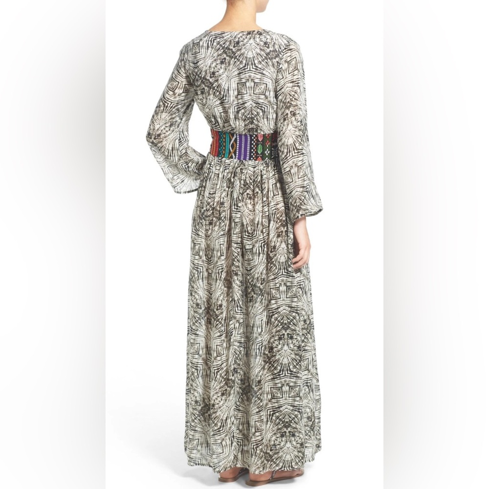 Volcom Stone Row Maxi Dress XS NWT Black White Boho Festival Sleeveless Flowy - Picture 4 of 11